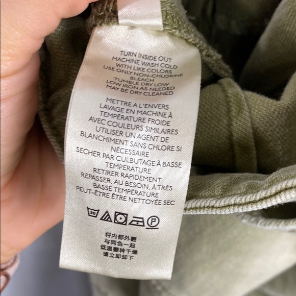 Anthropologie Pilcro Embroidered Patchwork Utility Pants - Olive Green - Size 25 - Picture 10 of 11